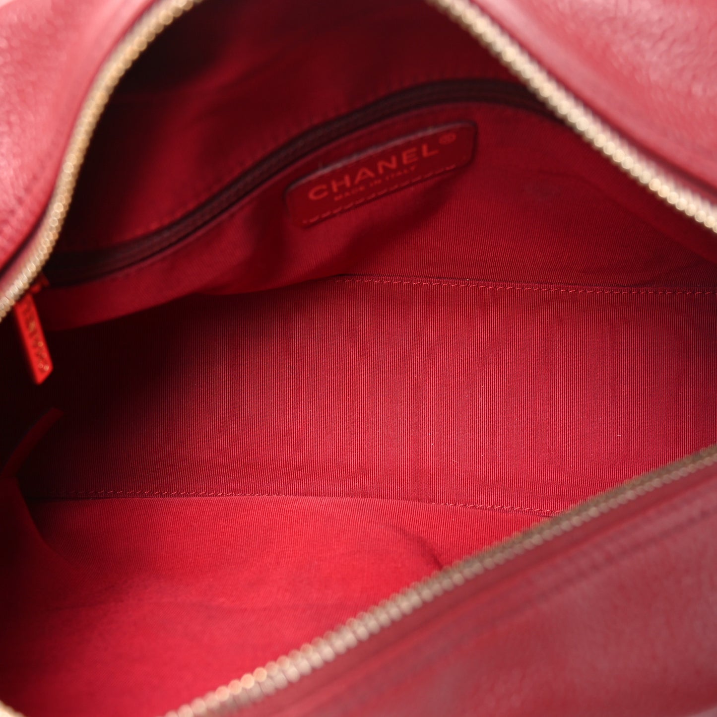 Caviar Quilted Small Bowler Dark Red