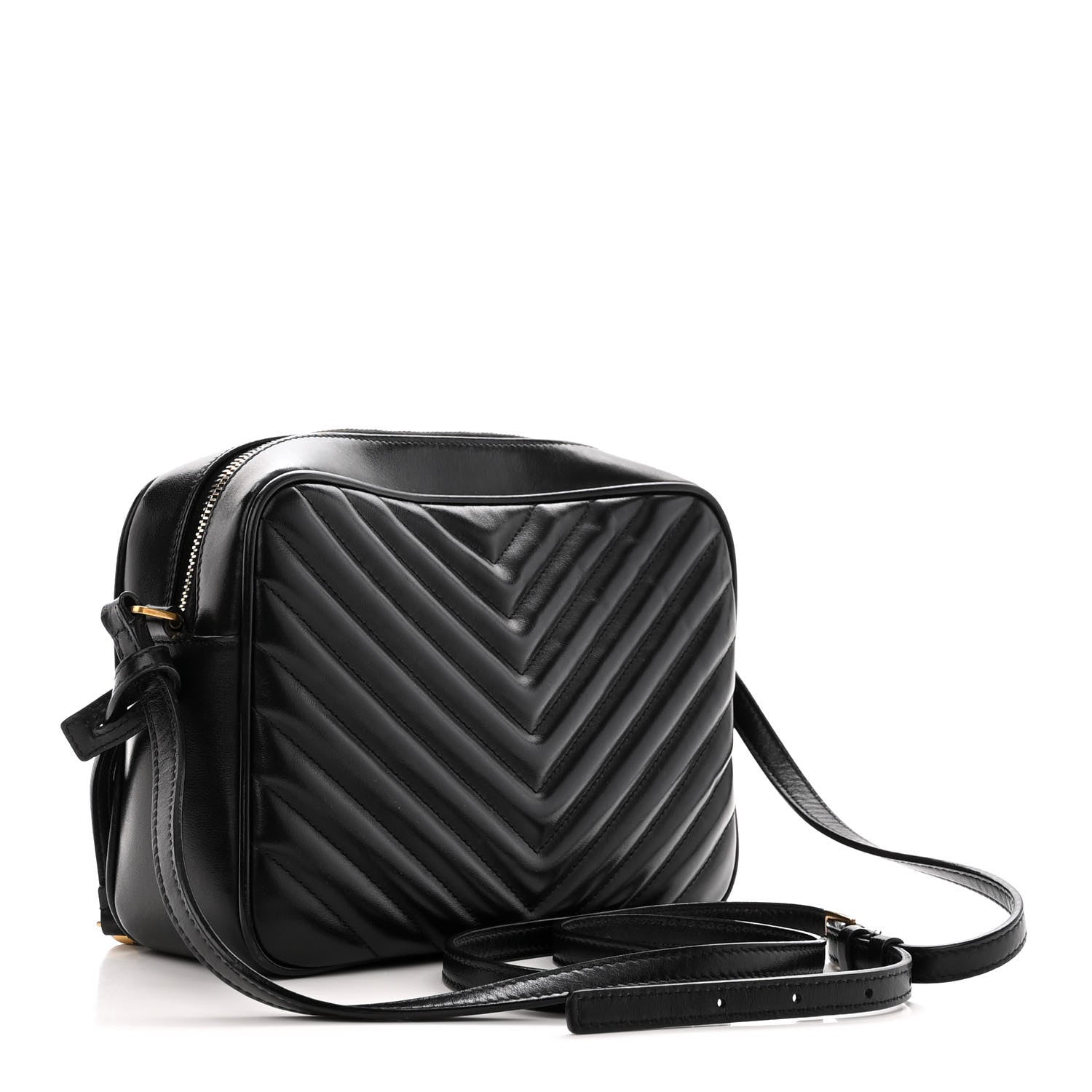Saint Laurent Calfskin Matelasse Monogram Lou Camera Bag Black 3 of 11