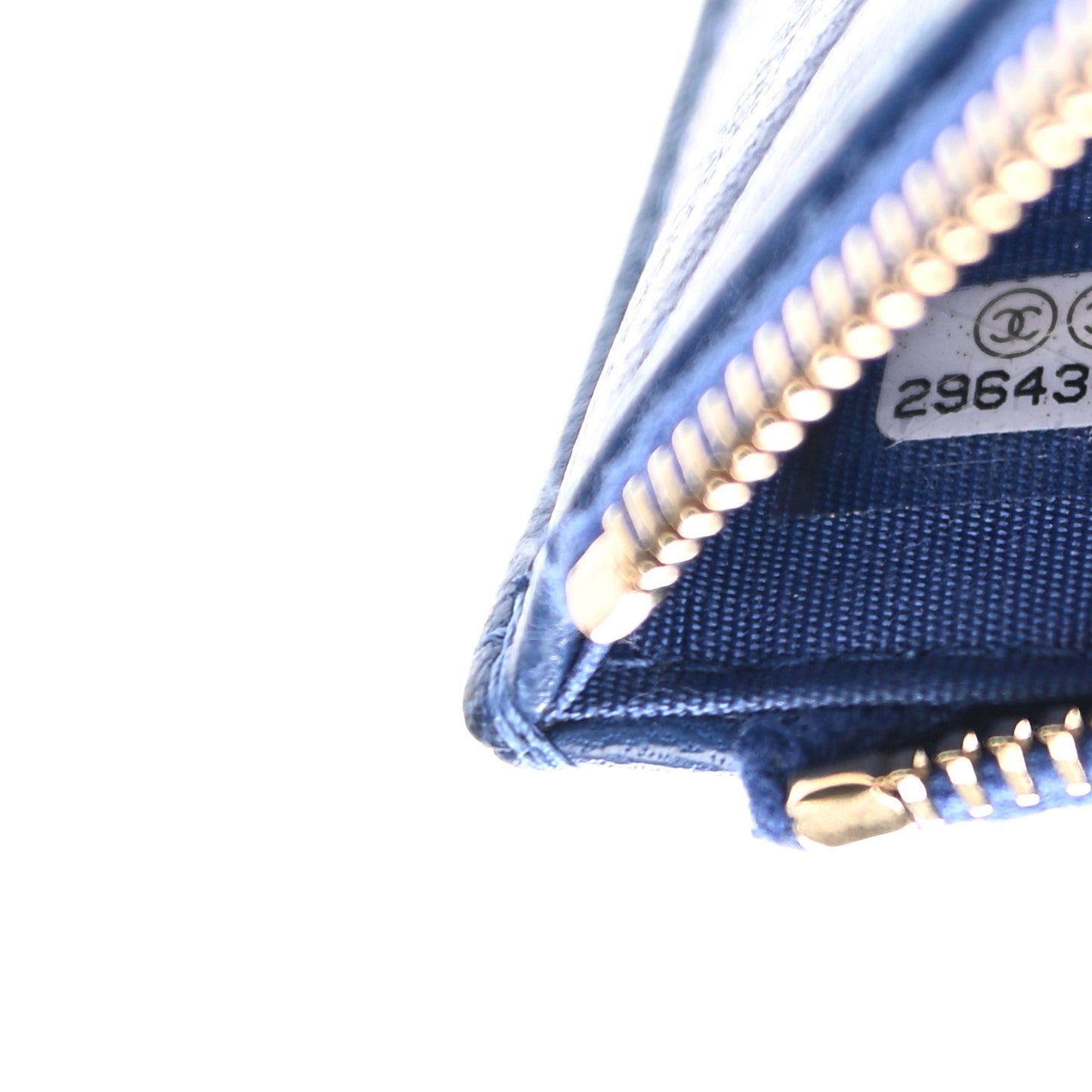 Shiny Goatskin Quilted Chanel 19 Flat Wallet Pouch Blue