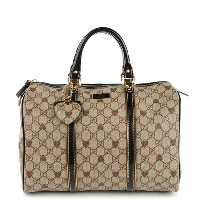 Gucci GG Plus Monogram Hearts Medium Joy Boston Dark Brown 1 of 7