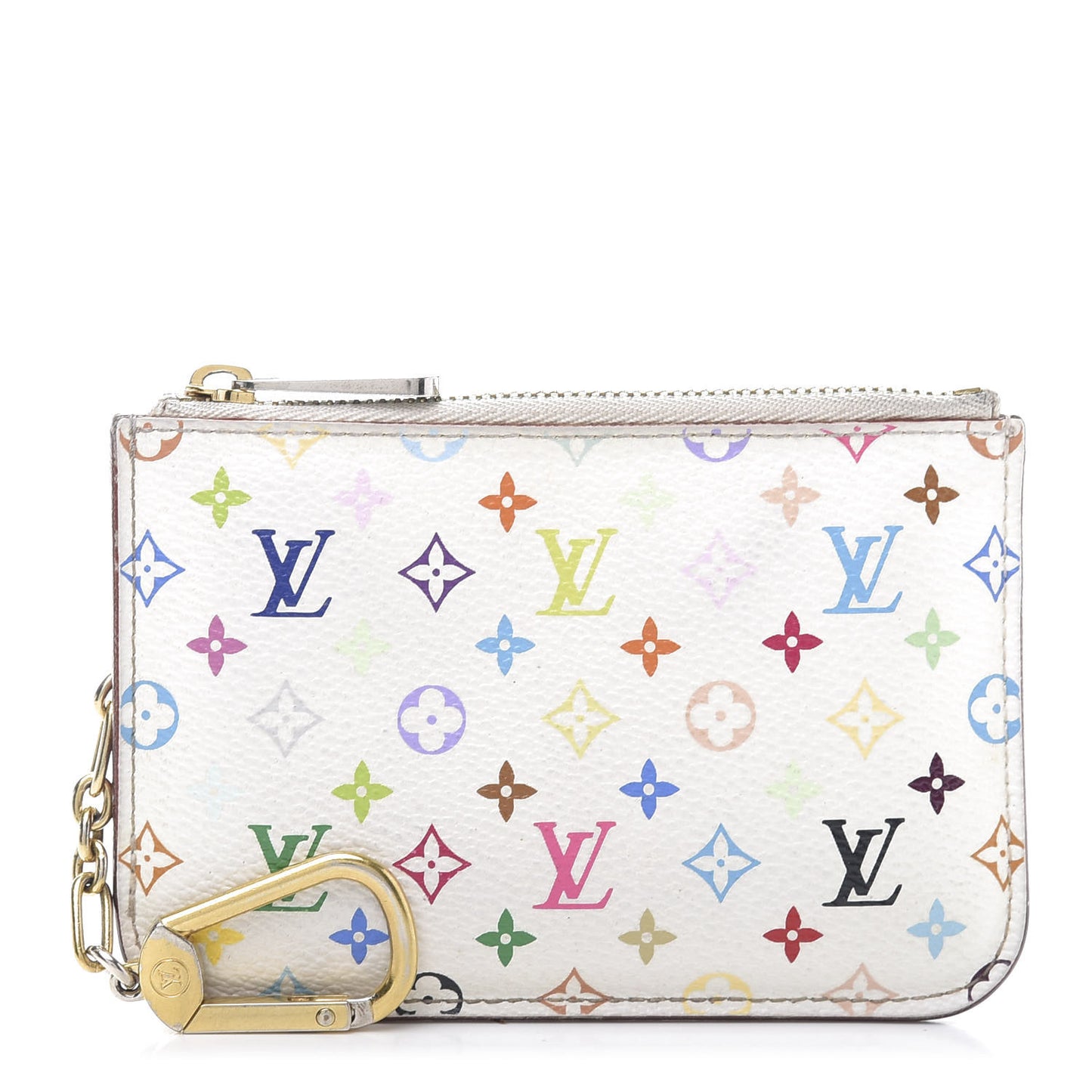 Monogram Multicolor Key Pouch White Litchi