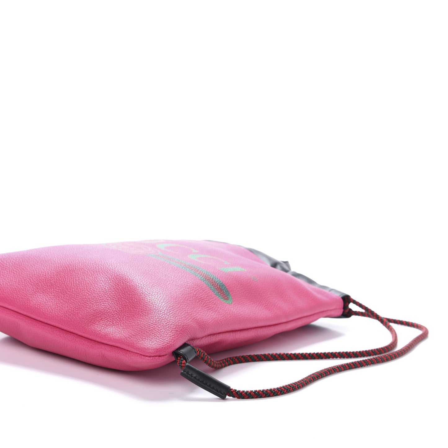 Grained Calfskin Logo Drawstring Backpack Box Pink Green Black