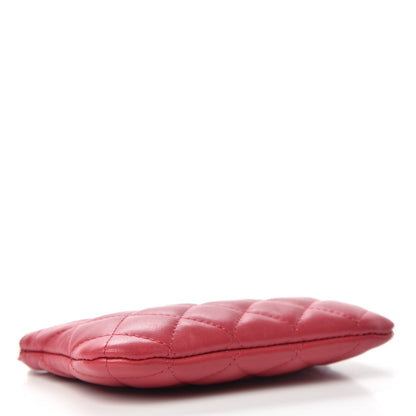 Chanel Lambskin Quilted Small Cosmetic Case Dark Pink 4 of 7