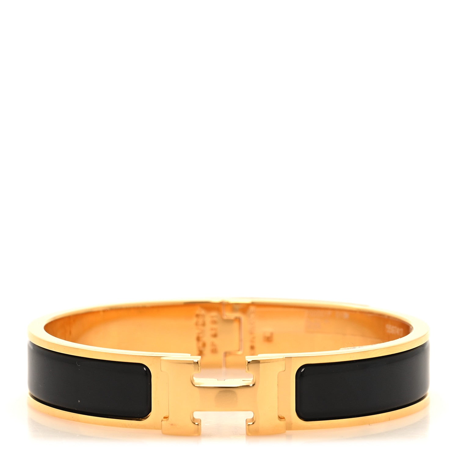 Hermes Enamel Narrow Clic Clac H Bracelet GM Black 1 of 5