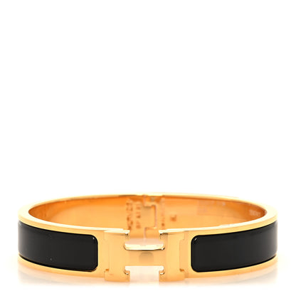 Hermes Enamel Narrow Clic Clac H Bracelet GM Black 1 of 5