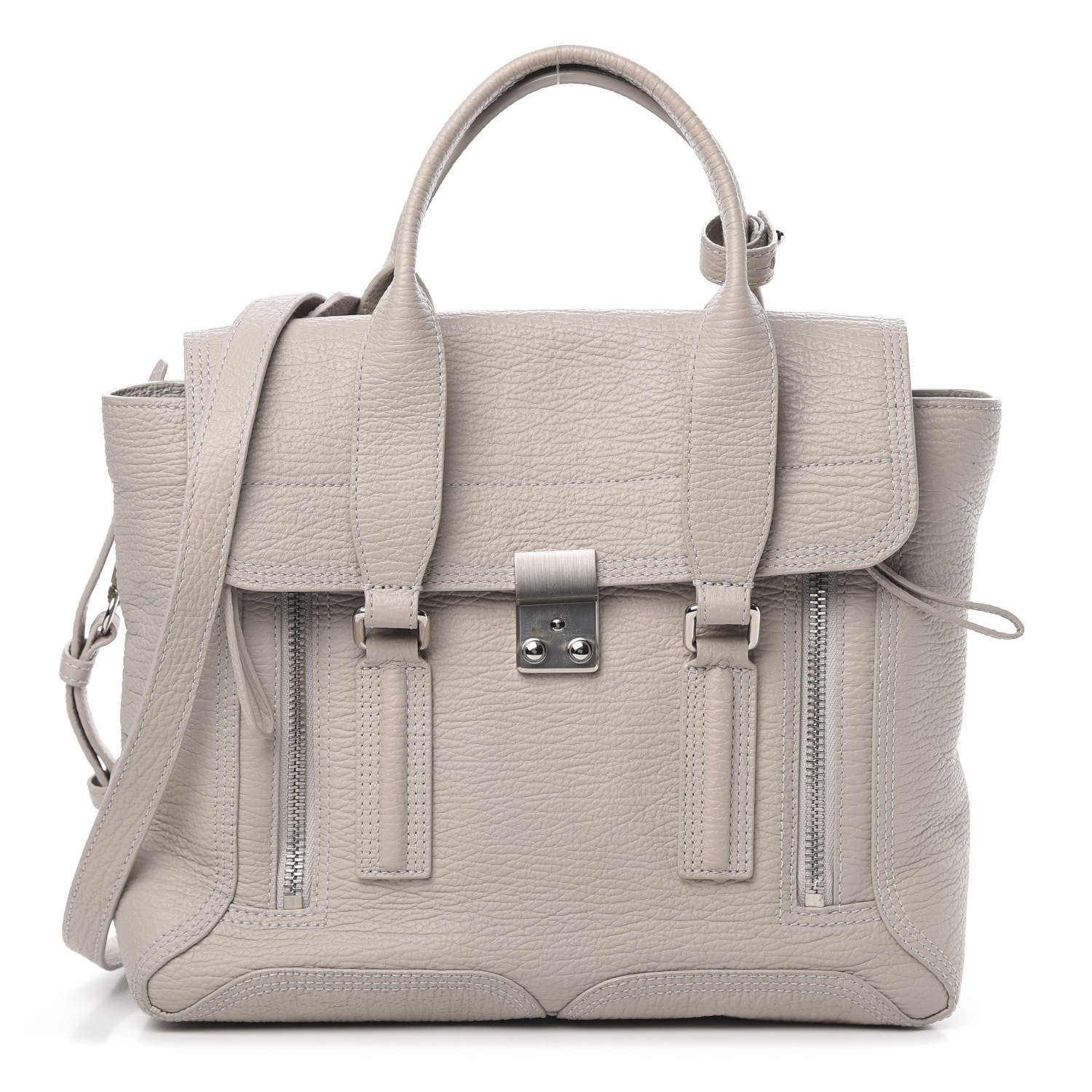 3.1 Phillip Lim 3.1 Textured Calfskin Medium Pashli Satchel Feather 1 of 11