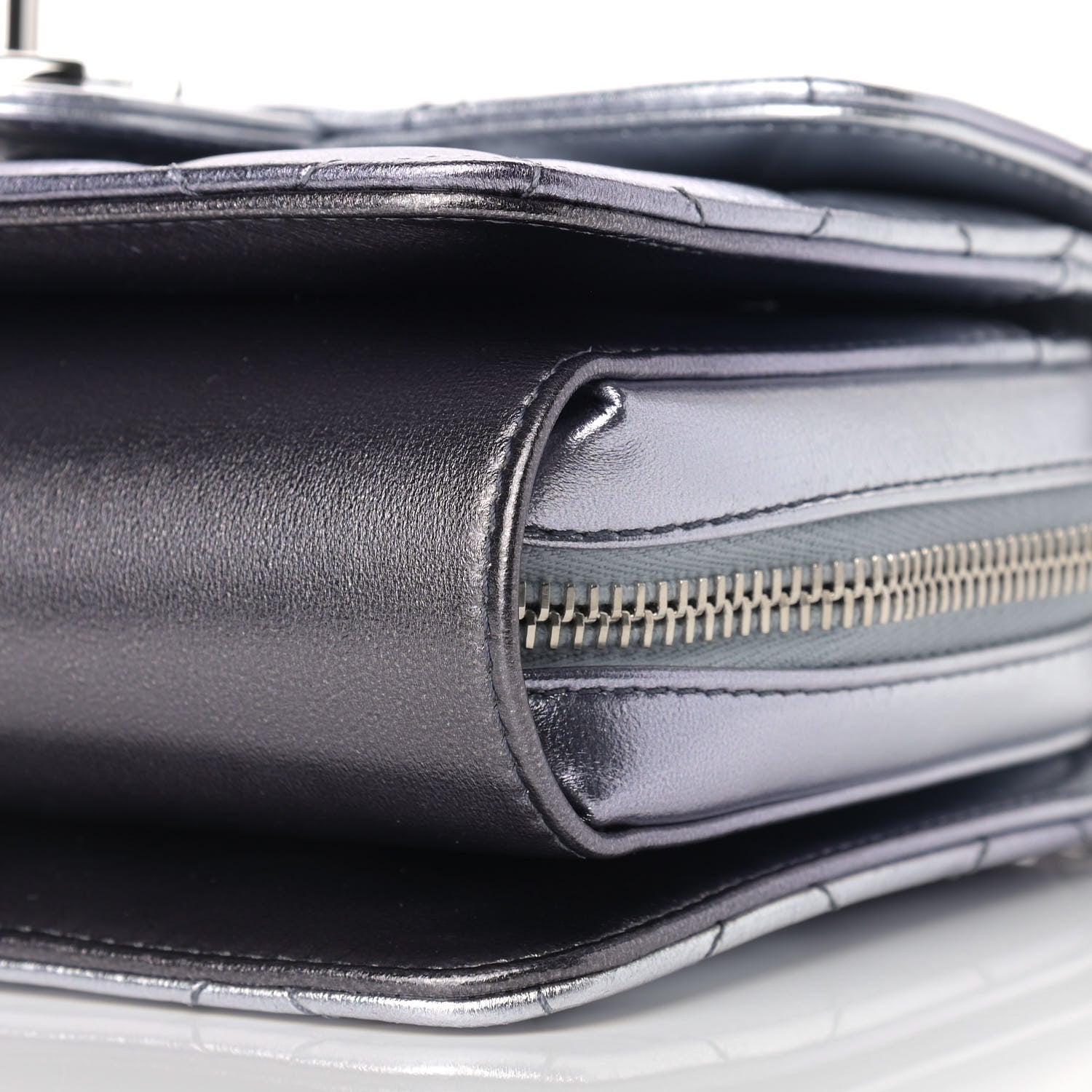 Chanel Metallic Lambskin Like A Wallet Flap Silvery Black 9 of 12