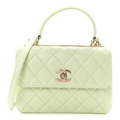 Chanel Lambskin Quilted Small Trendy CC Flap Dual Handle Bag Light Green 1 of 11