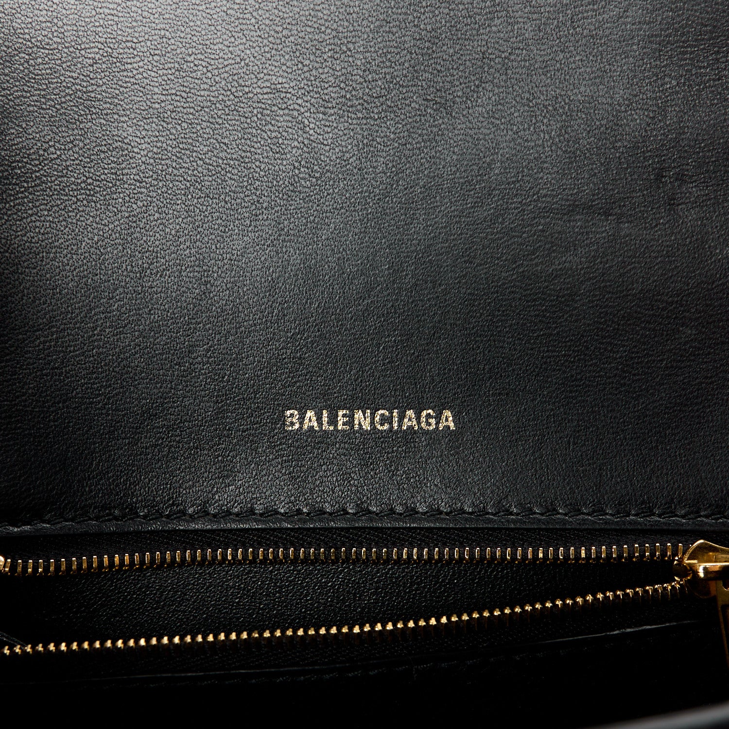 Balenciaga Shiny Calfskin Crocodile Embossed Small Hourglass Top Handle Bag Black 6 of 13