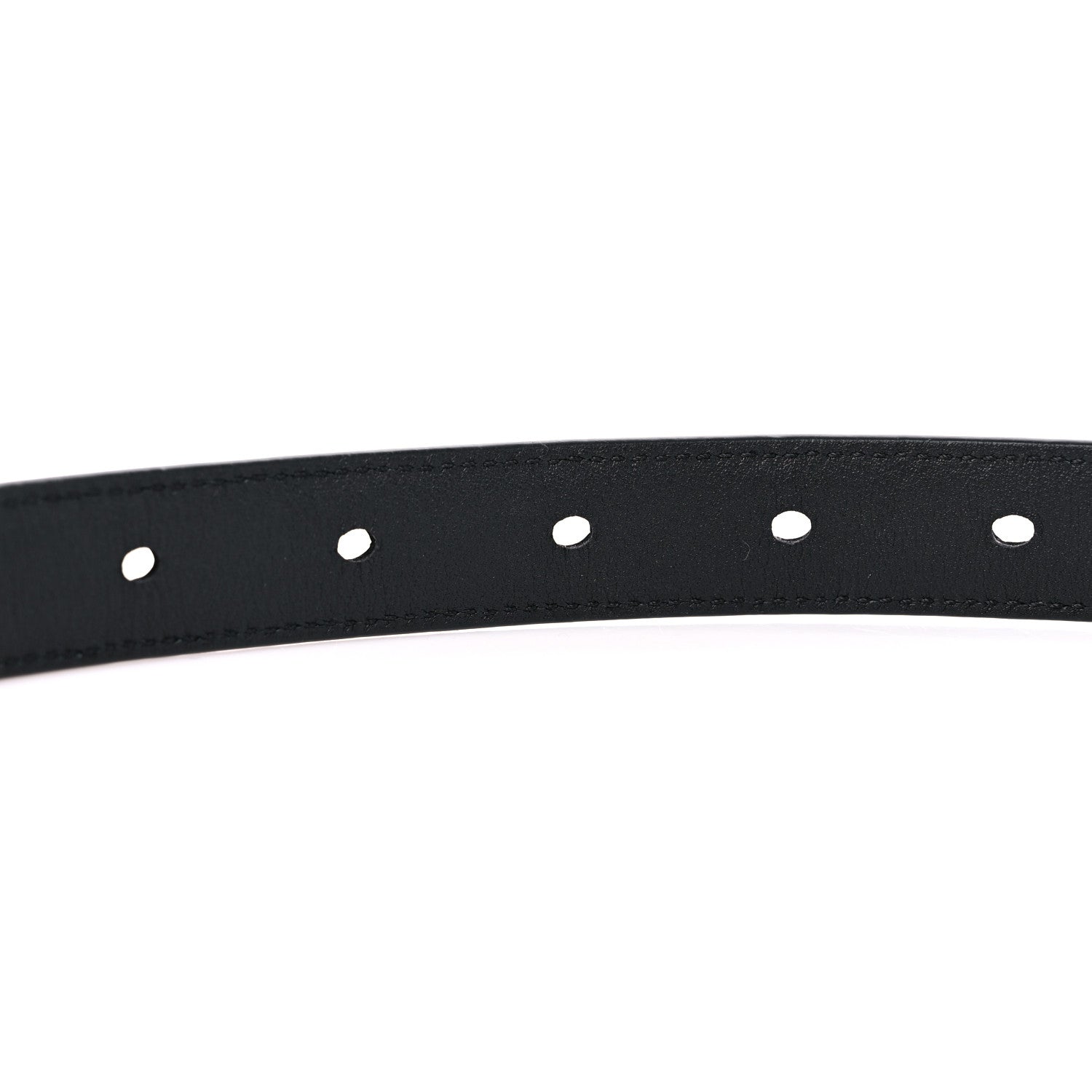 Saint Laurent Calfskin Crocodile Embossed Monogram Square Buckle Belt 80 32 Black 5 of 5