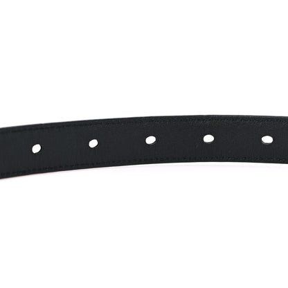 Saint Laurent Calfskin Crocodile Embossed Monogram Square Buckle Belt 80 32 Black 5 of 5