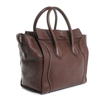 Celine Pebbled Leather Mini Luggage Chocolate 3 of 7