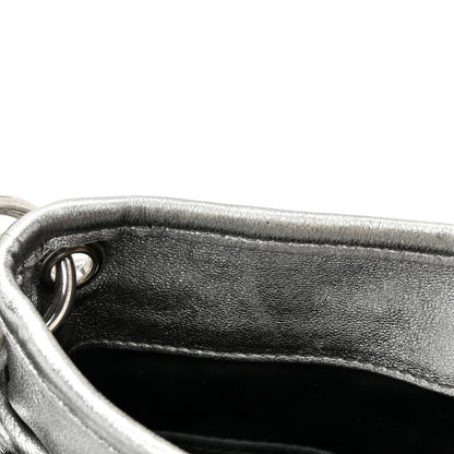 Miu Miu Metallic Nappa Matelasse Top Handle Tote Silver 10 of 12