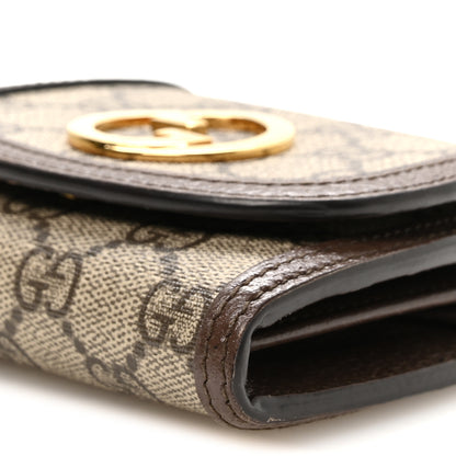 Gucci GG Supreme Monogram Textured Dollar Calfskin Blondie Chain Wallet Beige Ebony New Acero 10 of 11
