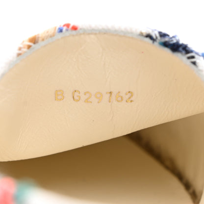 Chanel Tweed Grosgrain CC Espadrilles 37 White Blue Pink Green Black 9 of 10