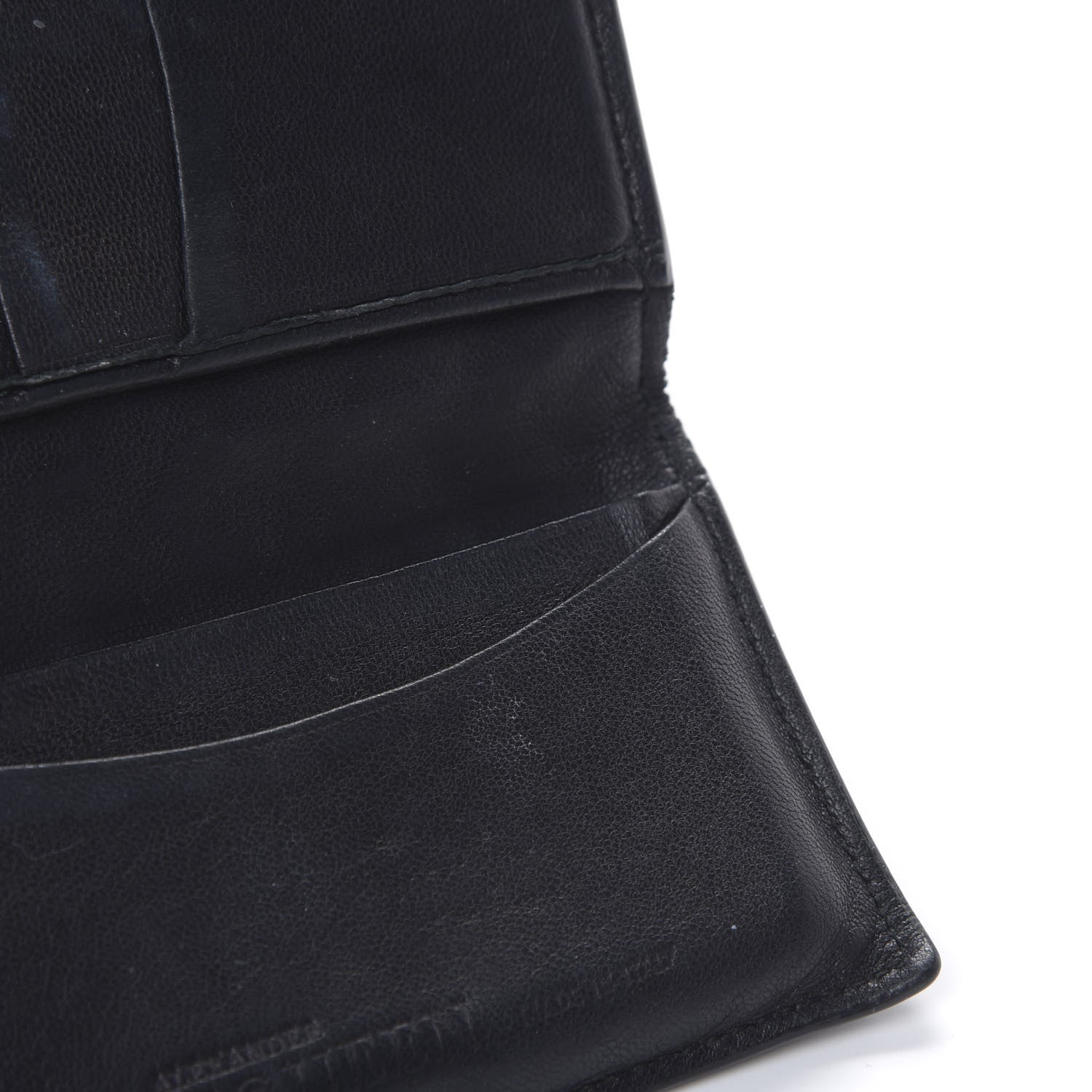 Alexander McQueen Embossed Calfskin Rib Cage Bi Fold Card Holder Black 6 of 8
