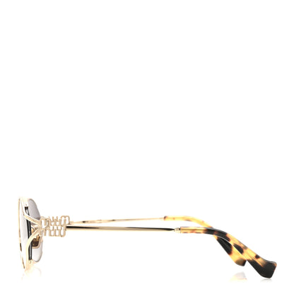 Miu Miu Metal Oval Sunglasses SMU52Y Black Silver 6 of 12