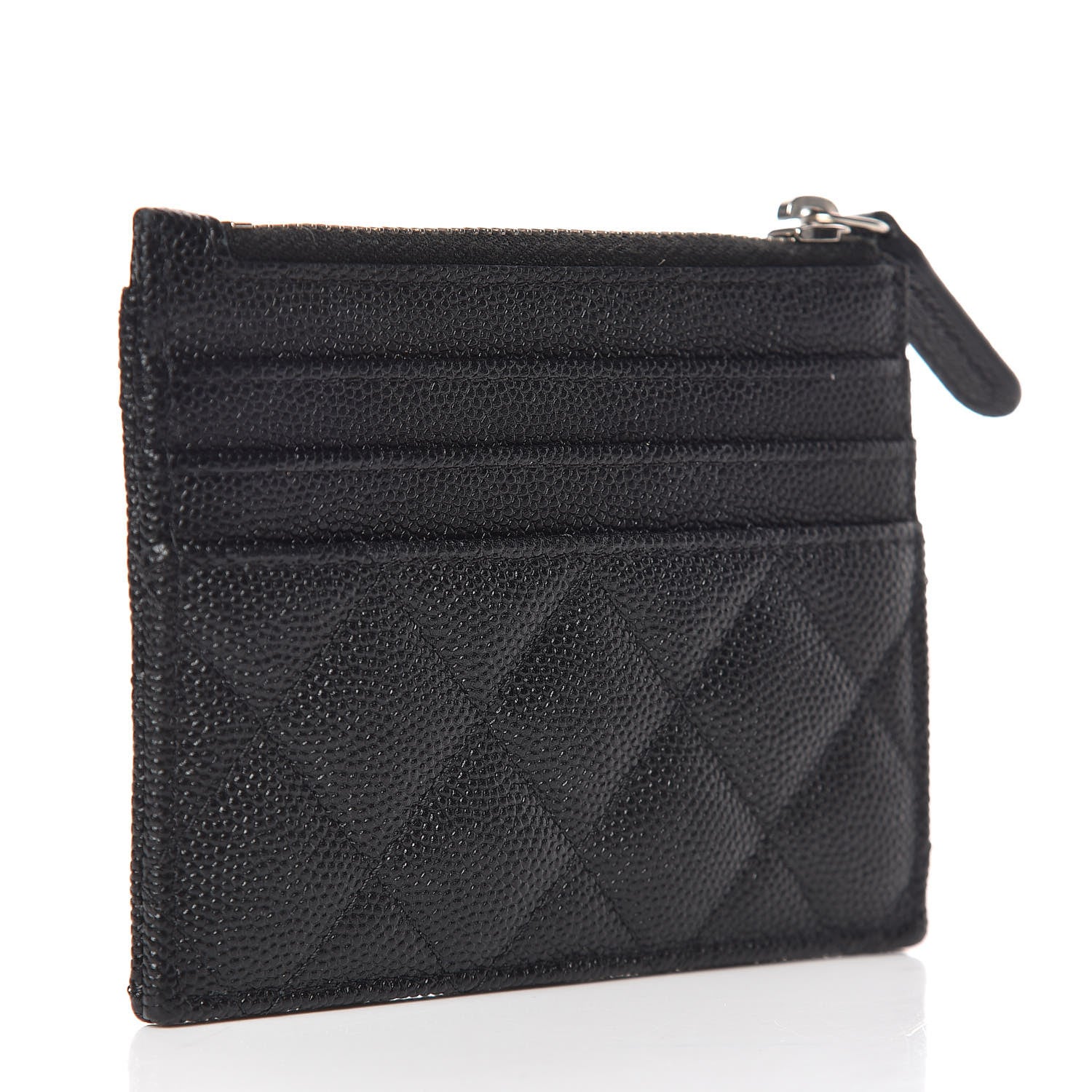 Chanel Caviar Quilted CC Zip Card Holder Black 3 of 8