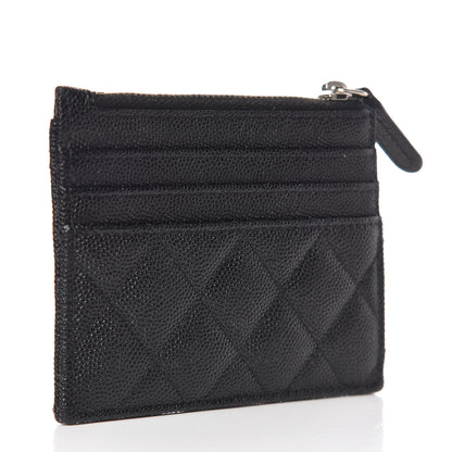 Chanel Caviar Quilted CC Zip Card Holder Black 3 of 8