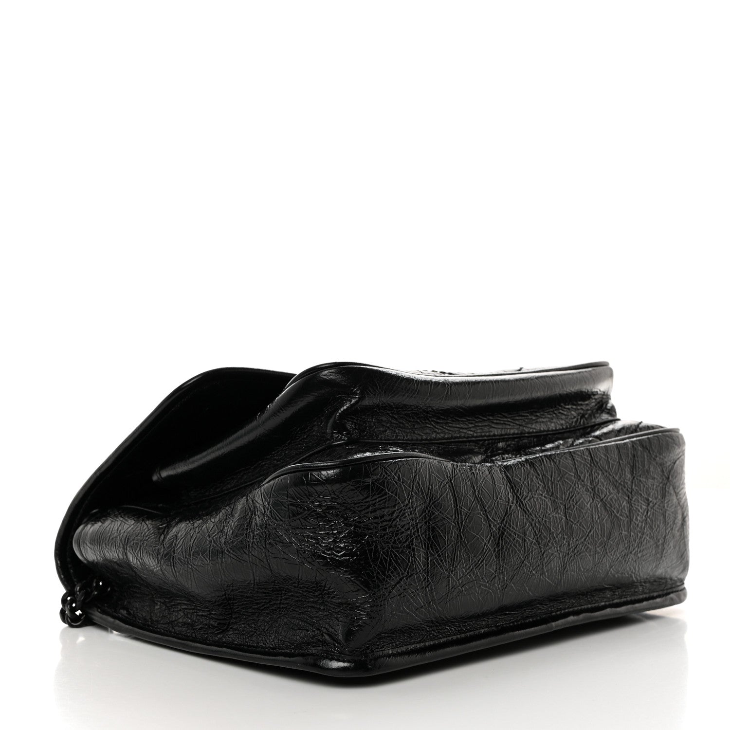 Saint Laurent Crinkled Calfskin Matelasse Monogram Medium Niki Chain Satchel Black 4 of 10