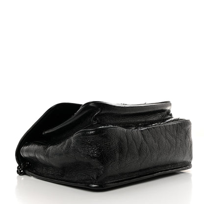 Saint Laurent Crinkled Calfskin Matelasse Monogram Medium Niki Chain Satchel Black 4 of 10