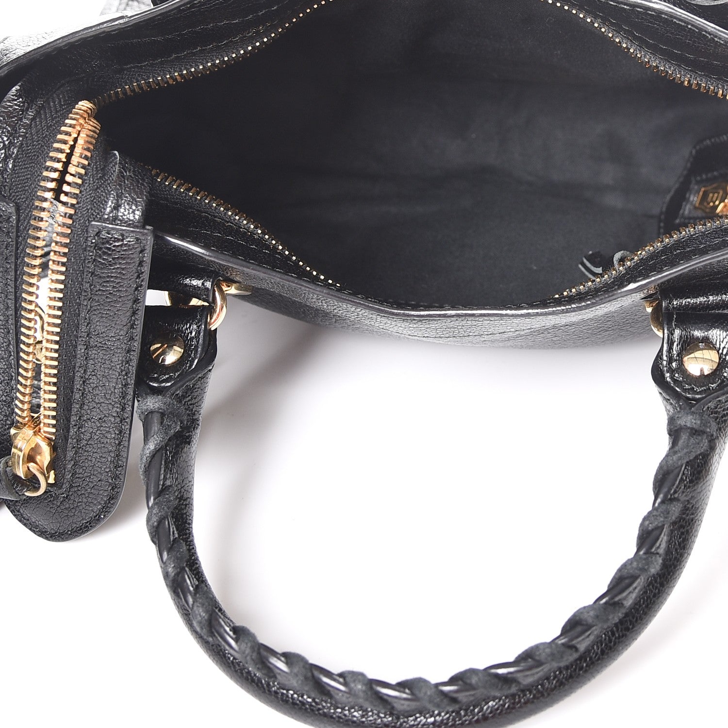 Balenciaga Chevre Gold Metallic Edge Hardware Mini City Black 5 of 7