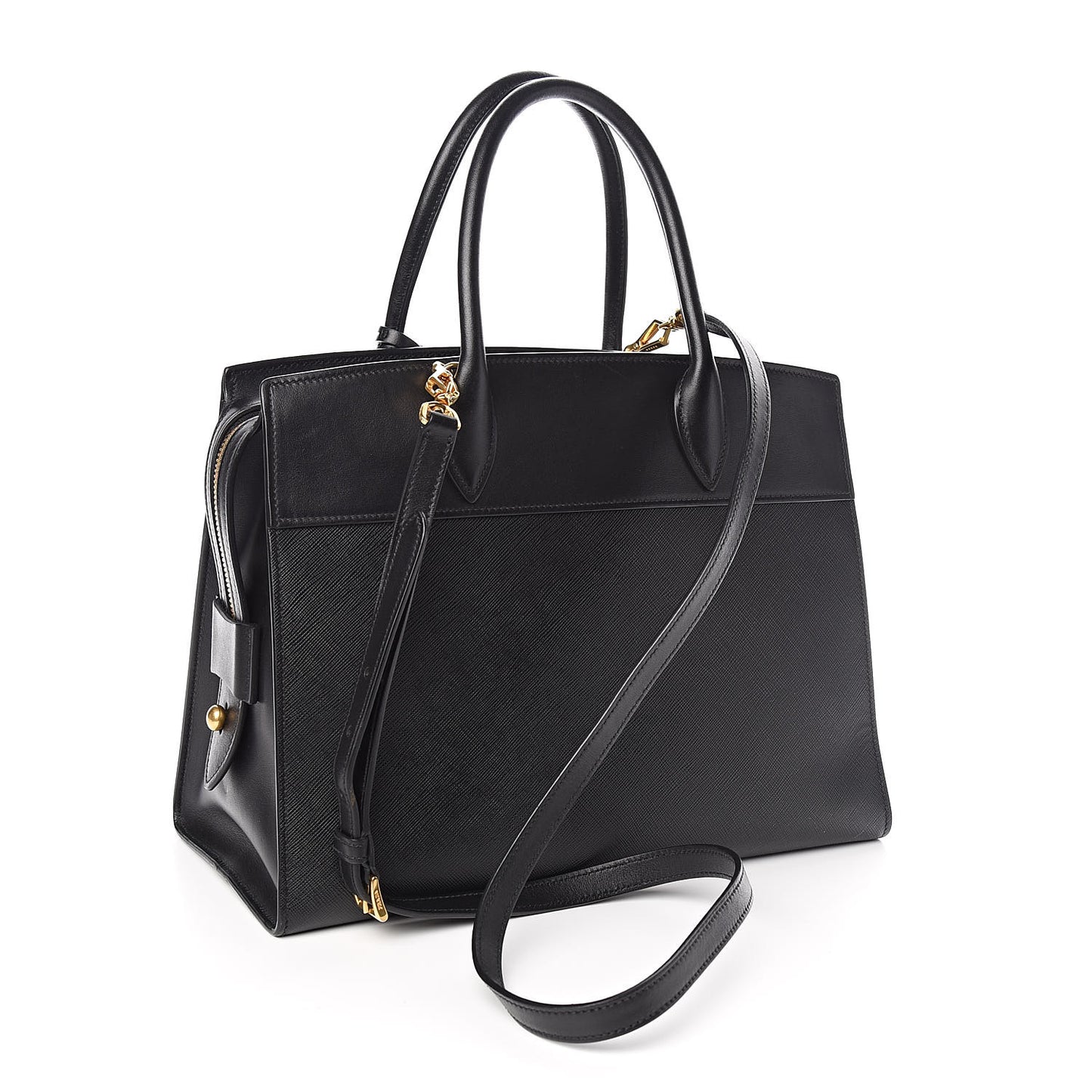 Saffiano City Calfskin Esplanade Tote Black