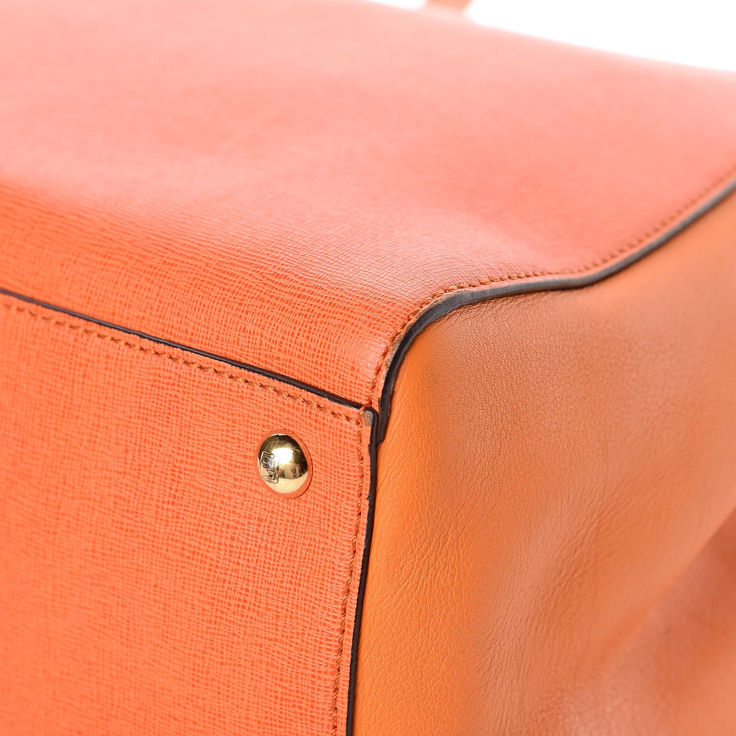 Fendi Vitello Elite Regular 2Jours Tote Arancio 9 of 15