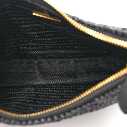 Prada Yarn Raffia Effect Crochet Re-Edition 2005 Shoulder Bag Black 5 of 8