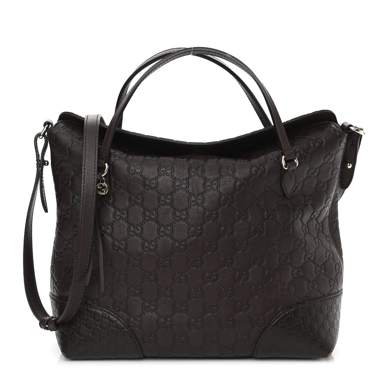 Guccissima Medium Bree Foldover Tote Chocolate