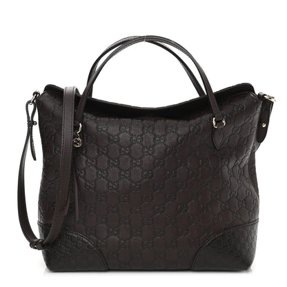 Gucci Guccissima Medium Bree Foldover Tote Chocolate 1 of 10