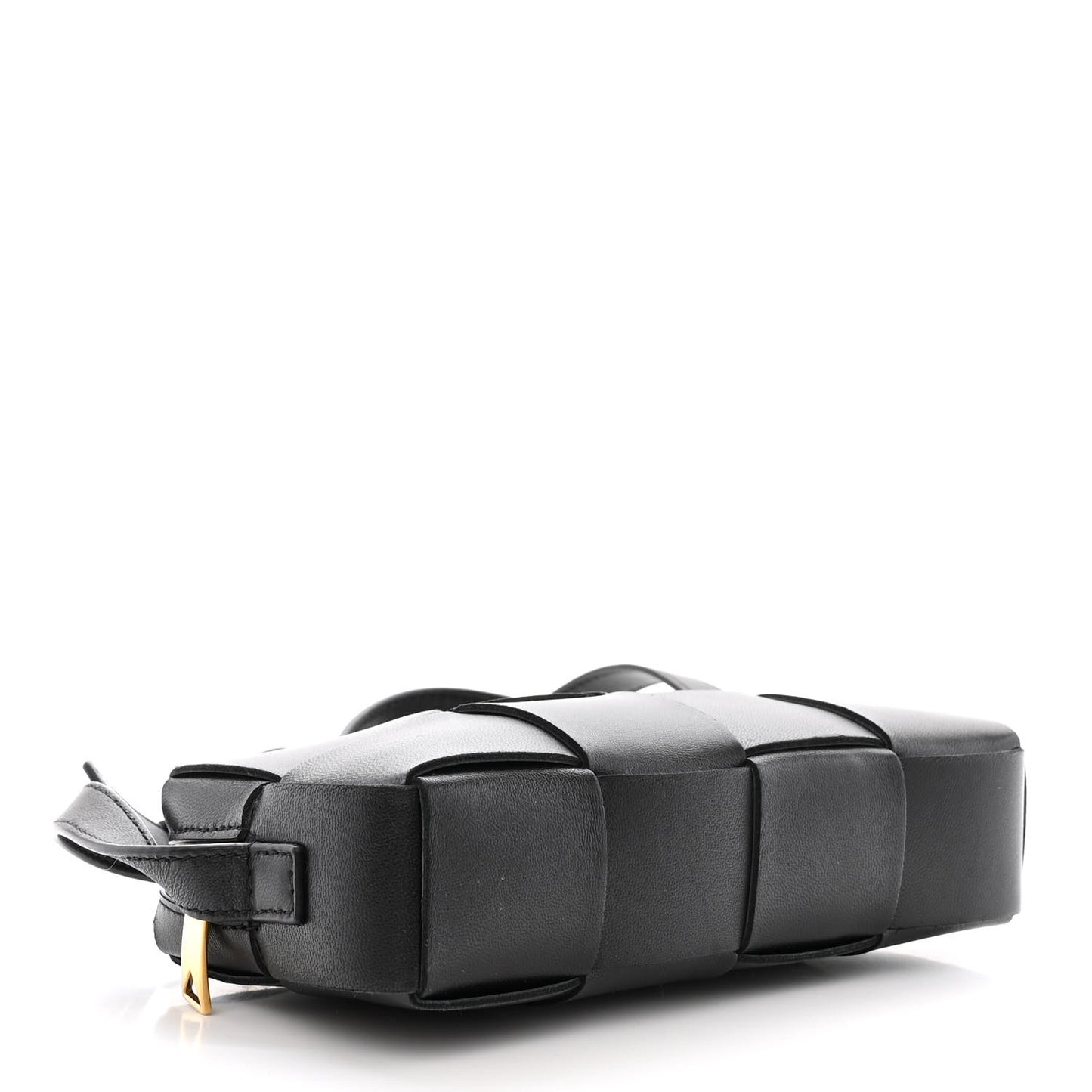 Lambskin Maxi Intreccio Cassette Phone Pouch Crossbody Bag Black