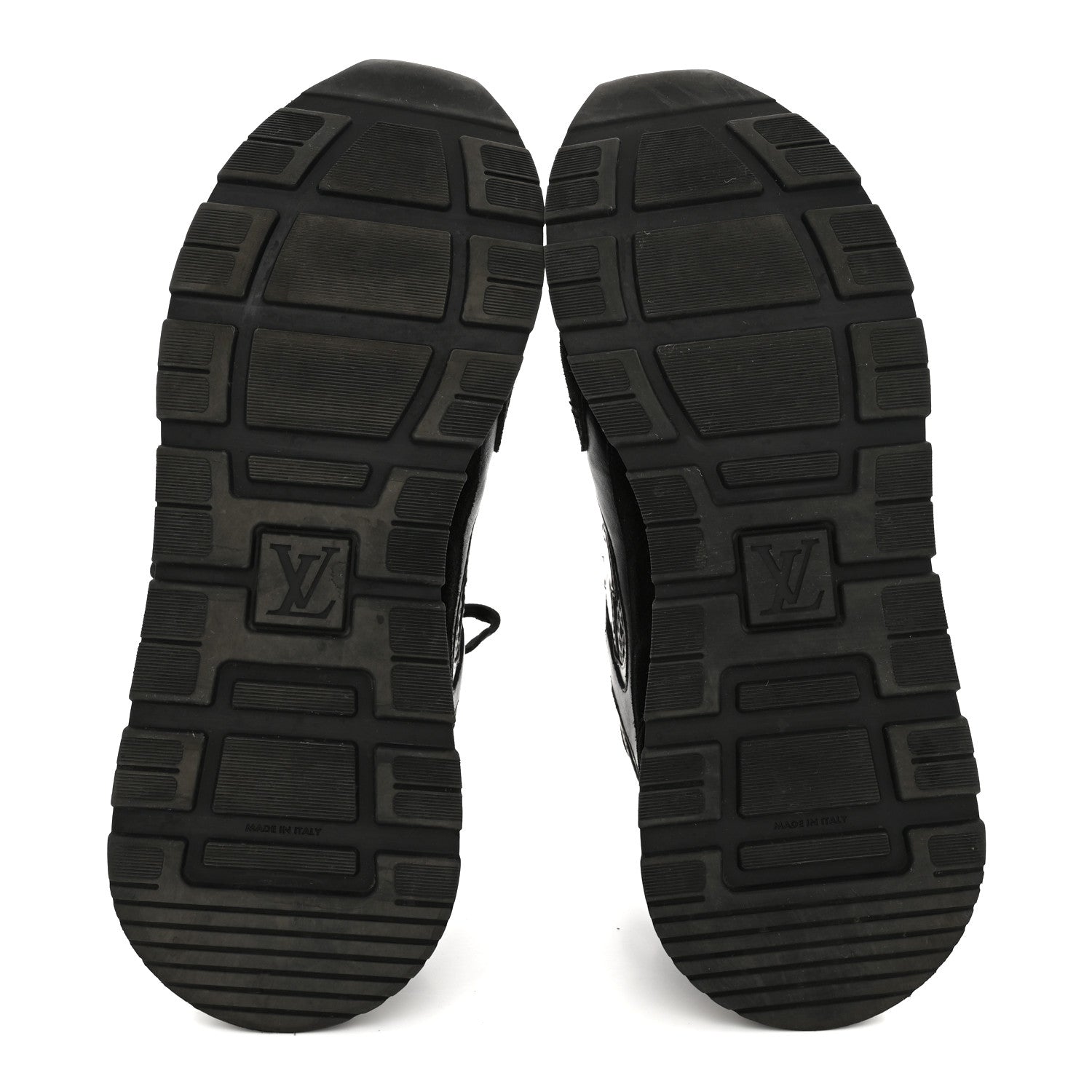 Louis Vuitton Suede Calfskin Mesh Mens Run Away Sneakers 7 Black 6 of 10