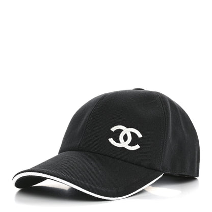Chanel Cotton CC Cap Hat Black White 1 of 10