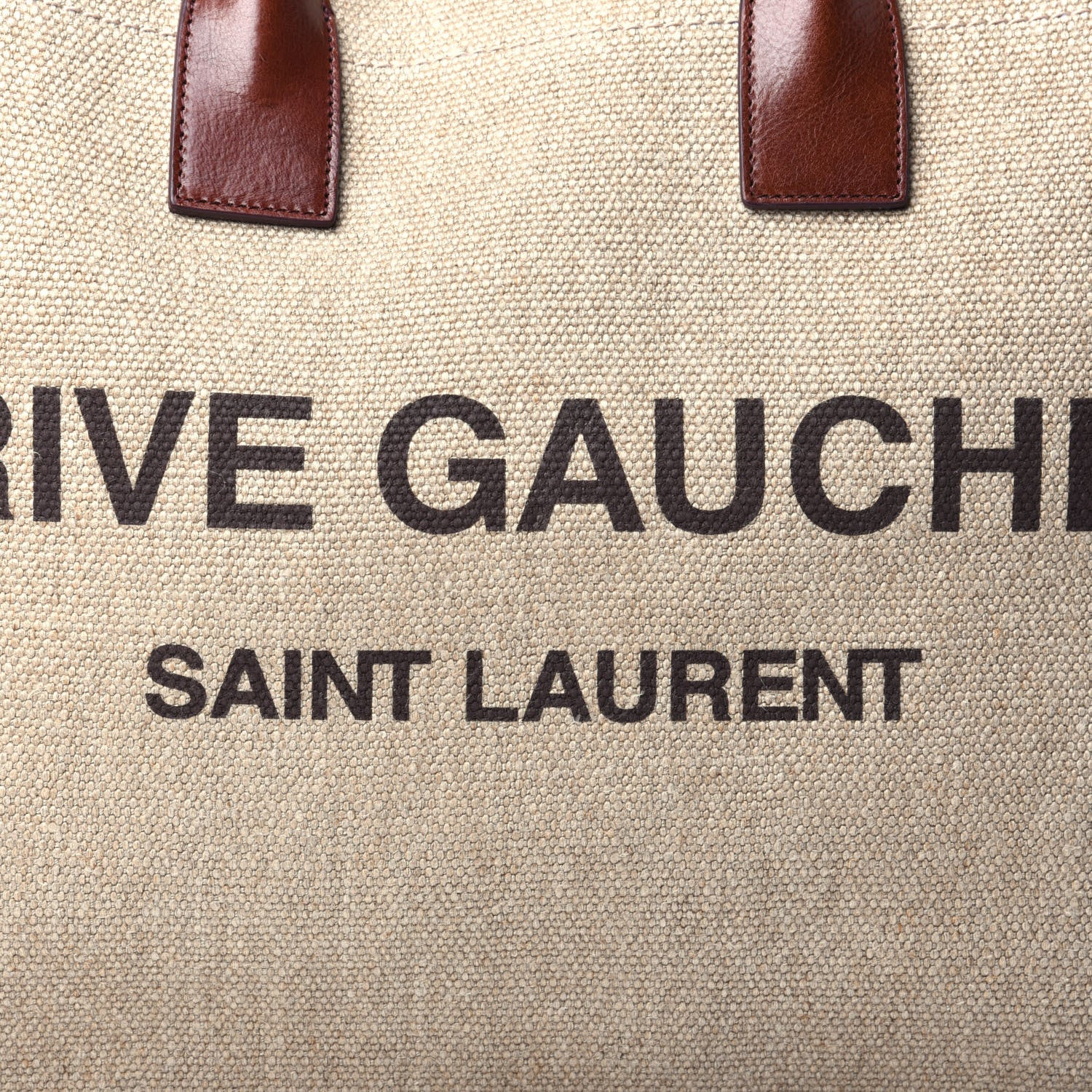 Saint Laurent Linen Calfskin Rive Gauche Tote Natural 7 of 9