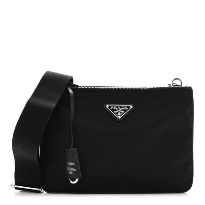 Prada Re-Nylon Saffiano Re-Edition 2000 Double Zip Crossbody Bag Black 1 of 10