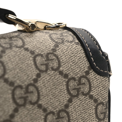 Gucci GG Supreme Monogram Horsebit 1955 Small Soft Top Handle Shoulder Bag Beige Black 11 of 12
