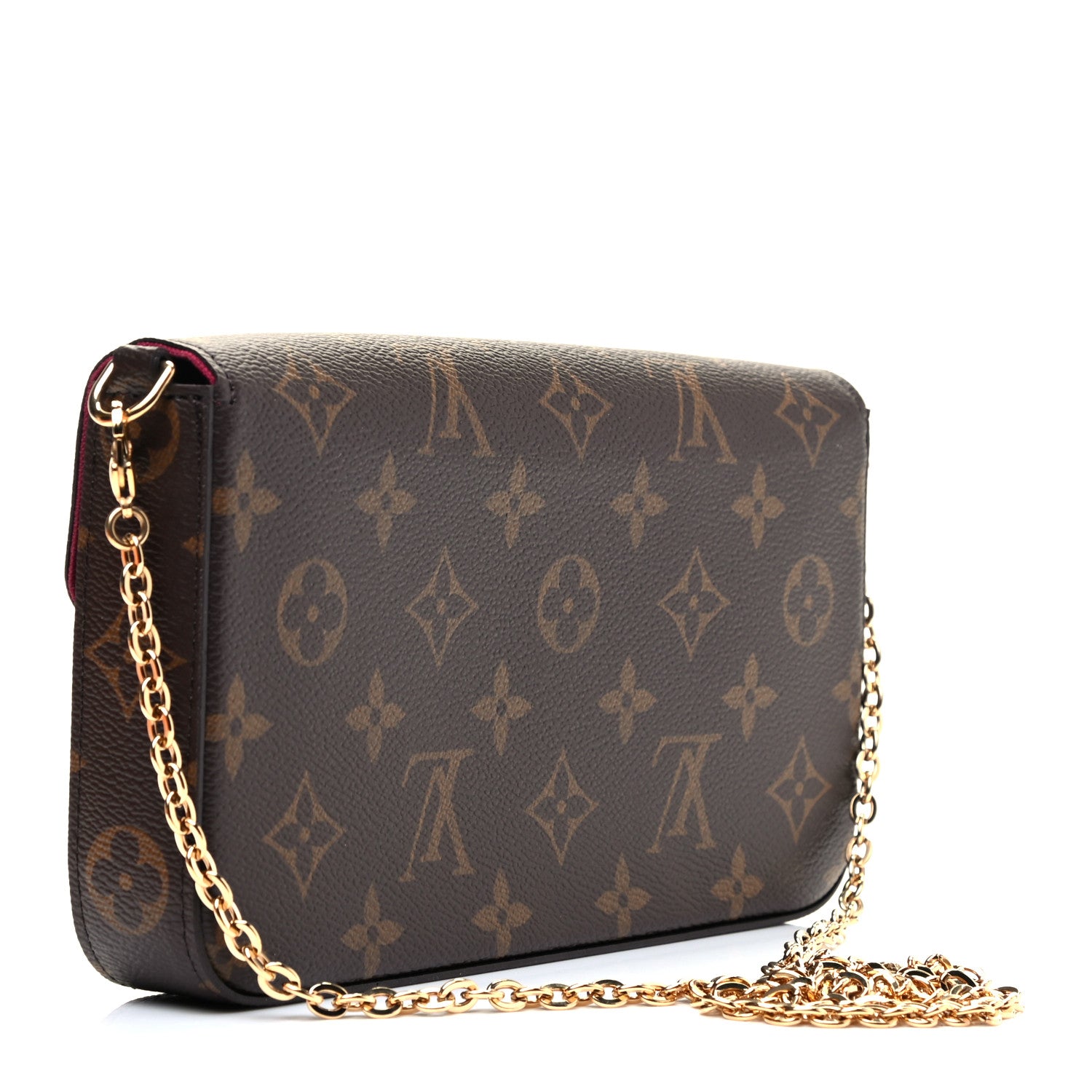 Louis Vuitton Monogram Pochette Felicie Chain Wallet Fuchsia 2 of 4