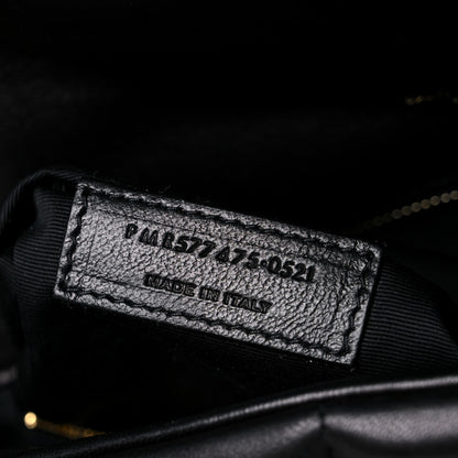 Saint Laurent Lambskin Quilted Medium Loulou Puffer Monogram Chain Satchel Black 8 of 15
