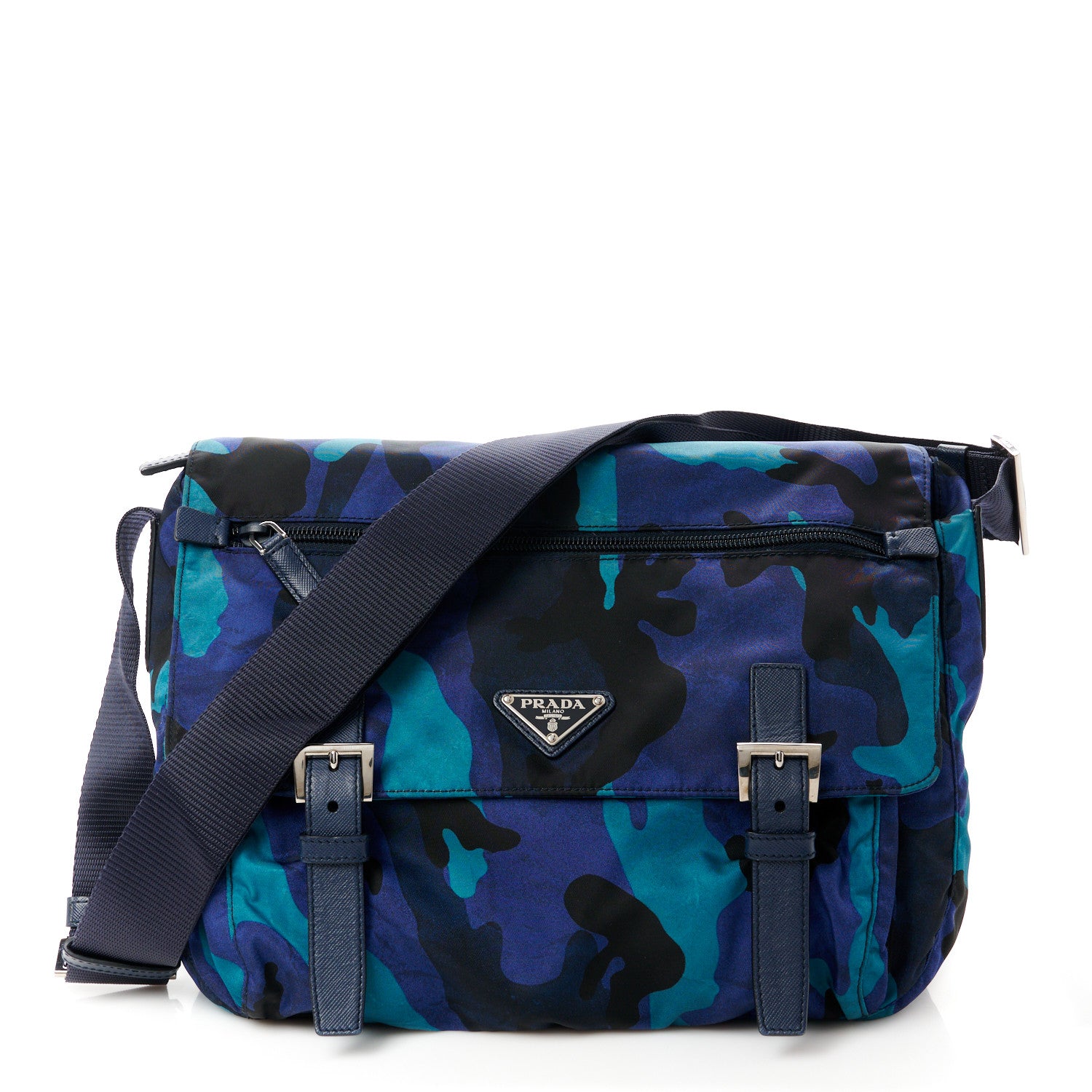 Prada Tessuto Nylon Camouflage Messenger Bag Royal 1 of 11