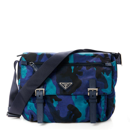 Prada Tessuto Nylon Camouflage Messenger Bag Royal 1 of 11