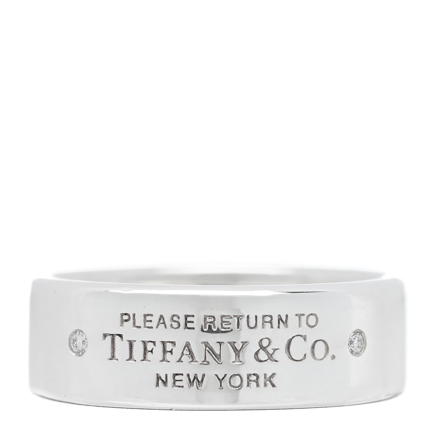 Tiffany Sterling Silver Diamond Return to Tiffany Narrow Ring 50 5.5 1 of 5