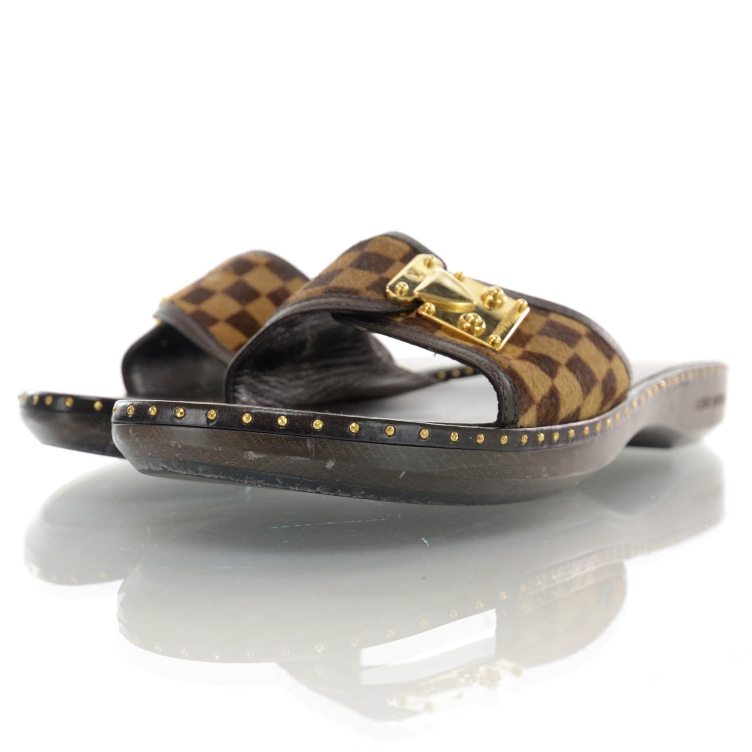 Louis Vuitton Pony Hair Damier Slides 40 2 of 5