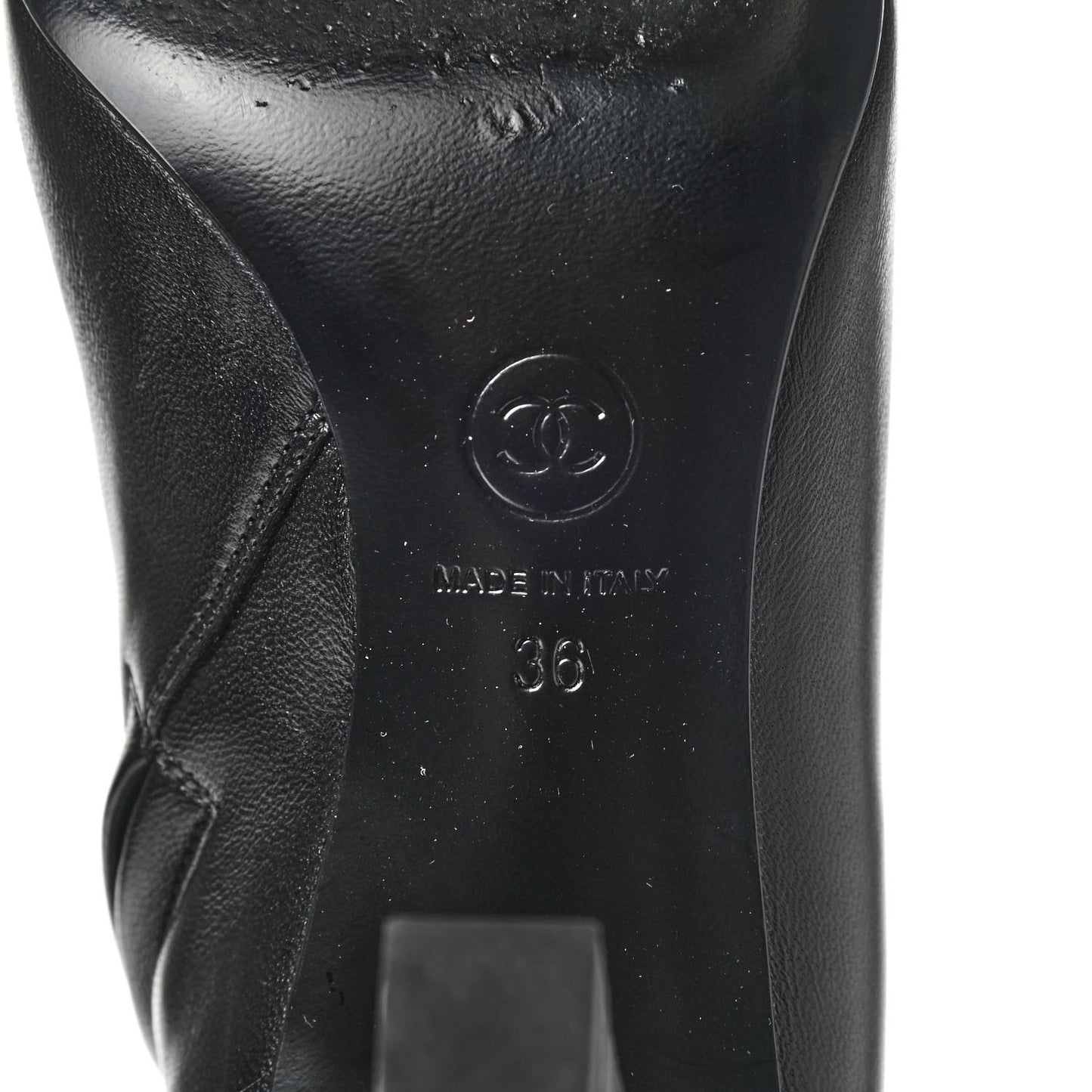Lambskin High Boots 36 Black