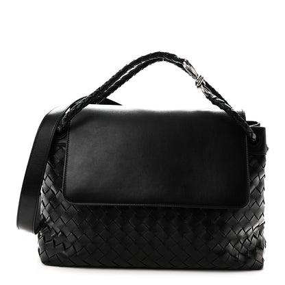 Bottega Veneta Calfskin Intrecciato Medium Andiamo Messenger Bag Black 1 of 10