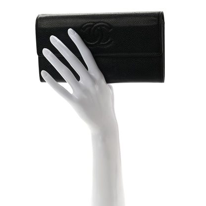 Chanel Caviar Timeless CC Large Gusset Flap Wallet Black 2 of 8