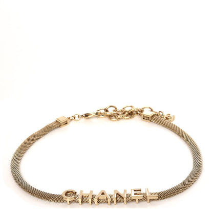 Chanel Mesh Logo Choker Necklace Gold 1 of 4