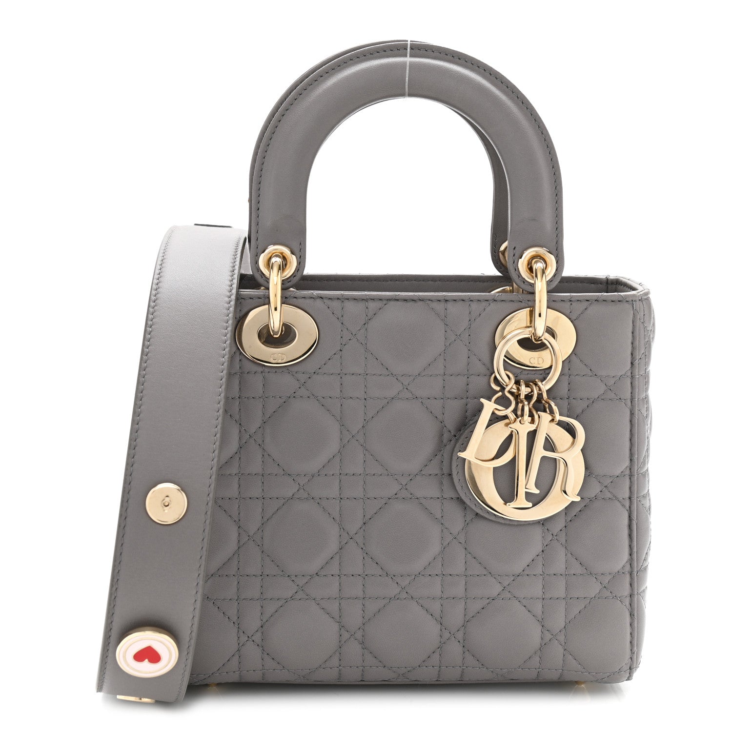 Christian Dior Lambskin Cannage Small Lucky Badges My Lady Dior Grey 2 of 19