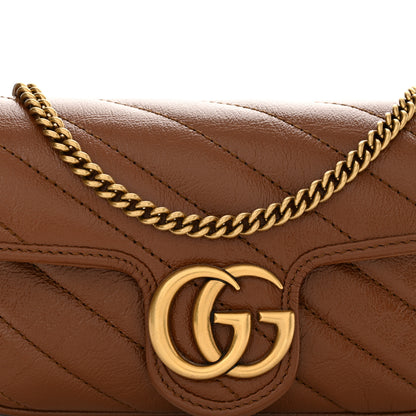 Gucci Azalea Calfskin Matelasse Diagonal Super Mini GG Marmont Shoulder Bag Cuir 8 of 10