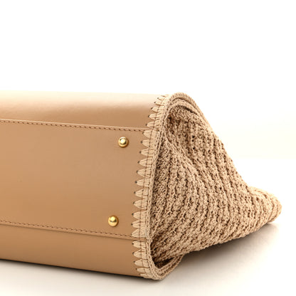 Chanel Calfskin Knit Medium Deauville Tote Beige 10 of 10